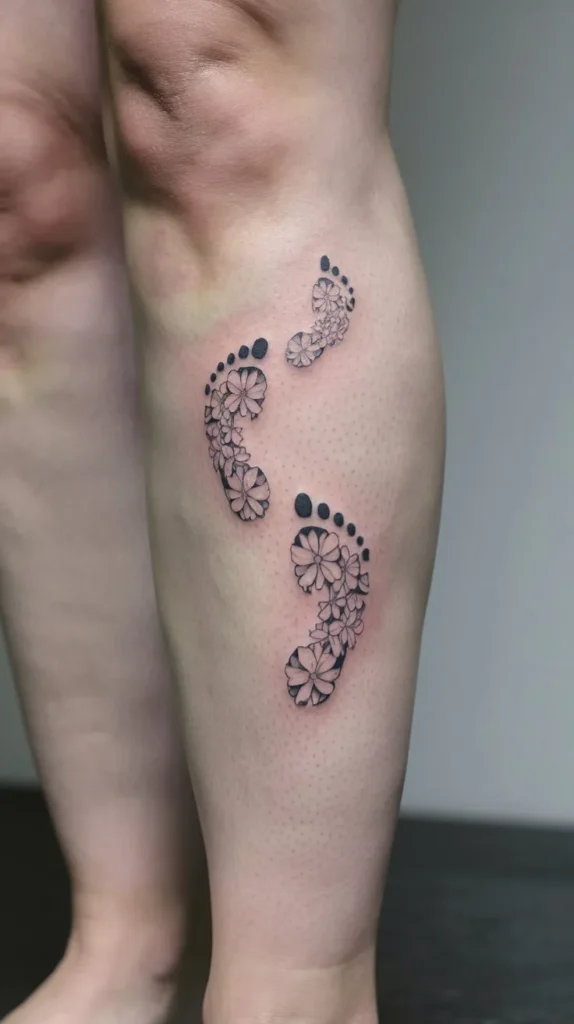 10 Floral Footsteps Tattoo Designs to Try