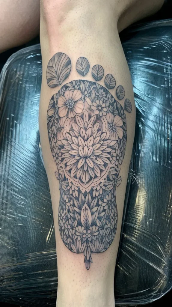 10 Floral Footsteps Tattoo Designs to Try