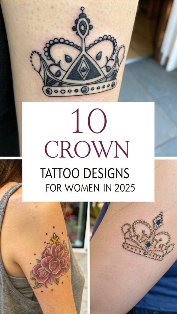 10 Crown Tattoo Designs for Women in 2025