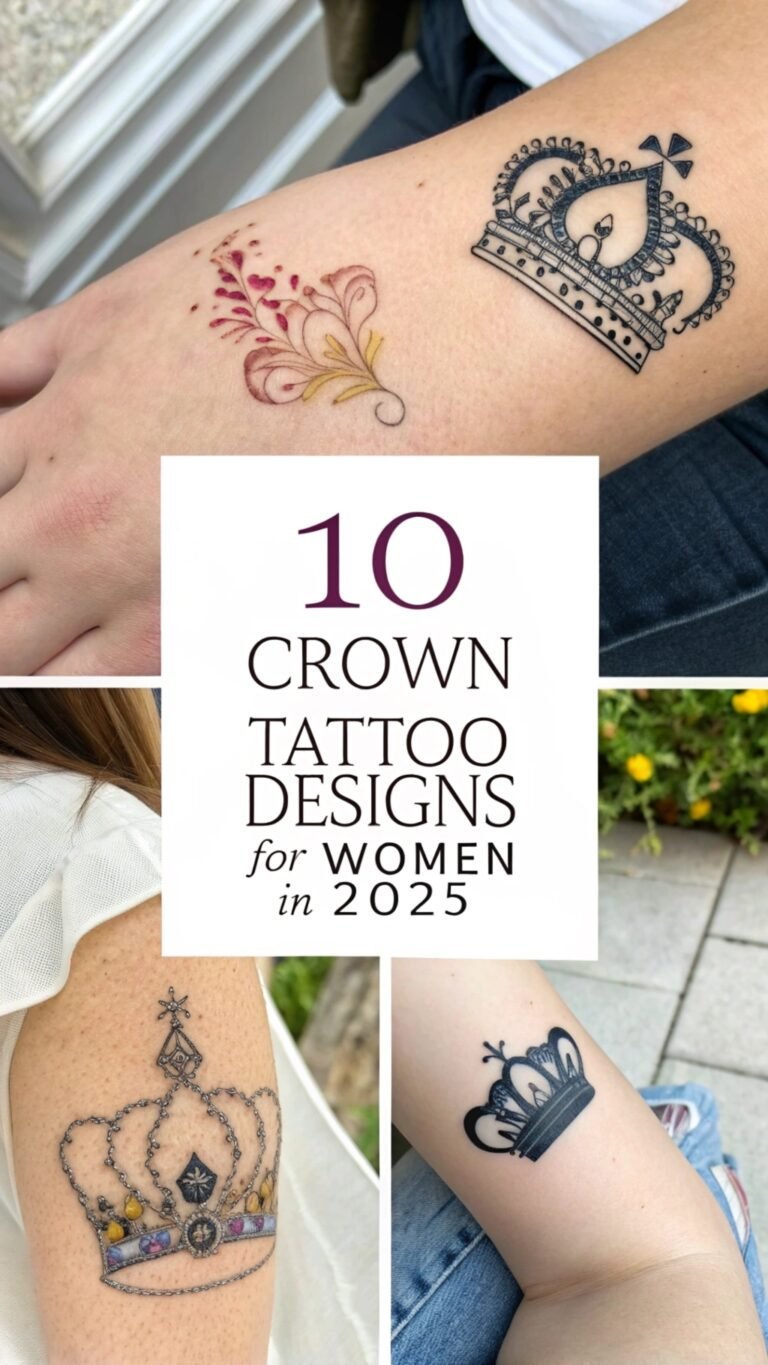 10 Crown Tattoo Designs for Women in 2025