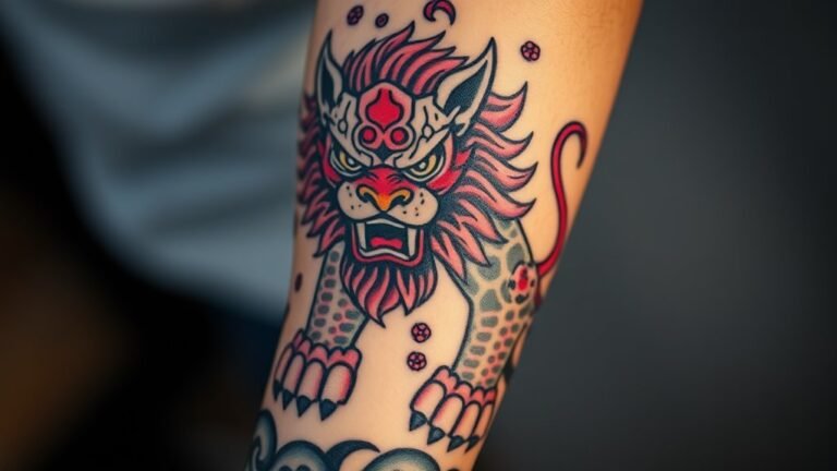 guardian lion tattoo symbolism